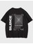 Unisex Siyah Silence Baskılı Oversize T-Shirt 1