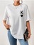 K Harfi Kalp Baskılı Beyaz Oversize T-Shirt Salaş Boyfirend 1
