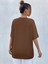 Tennessee Baskılı Kadın Oversize Kahverengi T-Shirt 3