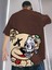 Crazy Bear Baskılı Oversize Erkek T-Shirt Salaş Boyfirend 1