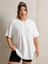 Smiles Sırt Baskılı Beyaz Oversize T-Shirt Salaş Boyfirend 3