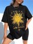 Sunshine Baskılı Siyah Oversize T-Shirt Salaş Boyfirend 2