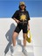Sunshine Baskılı Siyah Oversize T-Shirt Salaş Boyfirend 3