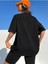 Sunshine Baskılı Siyah Oversize T-Shirt Salaş Boyfirend 4