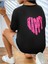 Siyah Oversize T-Shirt Happy Baskılı 4