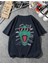 Unisex Dinozor Baskılı Oversize T-Shirt 1