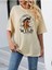 Bej Oversize T-Shirt Wild Baskılı 1