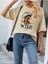 Bej Oversize T-Shirt Wild Baskılı 5