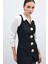Gold Düğmeli Yelek - Siyah 5