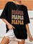 Mama Siyah Baskılı Oversize T-Shirt Salas Boyfriend 1