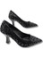 Stralende Kadın Leopar Desenli Stiletto - Stralende - Siyah - 37 1