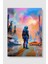 Astronaut In A Futuristic City Araba Poster Çerçevesiz Yüksek Kalite Araba Afiş Duvar Poster 1