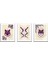 Bohem Tarz Mdf Plastik Çerçeveli 3'lu Dekoratif Tablo 58 1