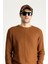 Bisiklet Yaka Slim Fit Dar Kesim Desenli Pamuklu Triko Kazak 2