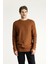 Bisiklet Yaka Slim Fit Dar Kesim Desenli Pamuklu Triko Kazak 3
