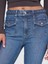Kadın Mavi High Rise Braided '70S Flare Jean Pantolon 2