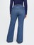 Kadın Mavi High Rise Braided '70S Flare Jean Pantolon 4