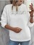 Shine Your Light Baskılı Bisiklet Yaka Beyaz Kadın Sweatshirt 1