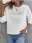 Shine Your Light Baskılı Bisiklet Yaka Beyaz Kadın Sweatshirt 3