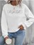 Shine Your Light Baskılı Bisiklet Yaka Beyaz Kadın Sweatshirt 5