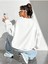 Sweet Love Baskılı Bisiklet Yaka Ünisex Beyaz Oversize Sweatshirt 3