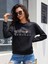 Teacher Baskılı Bisiklet Yaka Ünisex Siyah Oversize Sweatshirt 1