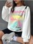 Arizona Southwest Baskılı Bisiklet Yaka Ünisex Beyaz Oversize Sweatshirt 1
