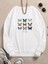 Kadın Oversize Beyaz Wild And Free Kelebek Baskılı 3iplik Sweatshirt 1