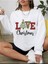 Yeni Yıl Temalı Bisiklet Yaka Beyaz Ünisex Oversize Sweatshirt 3