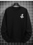 Minimal Baskılı Erkek Bisiklet Yaka Ünisex Oversize Sweatshirt 2