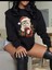 New Years Baskılı Bisiklet Yaka Siyah Ünisex Oversize Sweatshirt 1