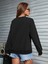 Uzun Renkli 6lı Kedi Baskılı Bisiklet Yaka Ünisex Siyah Oversize Sweatshirt 2