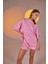 Göz Baskılı Oversize Eye Tshirt Bike Tayt Takım Pembe 1