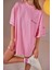 Göz Baskılı Oversize Eye Tshirt Bike Tayt Takım Pembe 3