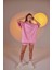 Göz Baskılı Oversize Eye Tshirt Bike Tayt Takım Pembe 4