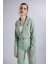 Vatkalı Atlas Kumaş Crop Model Panky Ceket Yeşil 1