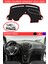 Ford Courier Ekransız 2013-2020 Için Uygun Torpido Koruma Halısı Siyah Kenar Renk Kırmızı 1