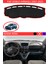Fiat Doblo Airbagli 2007-2015 Için Uygun Torpido Koruma Halısı Siyah Kenar Renk Kırmızı 1