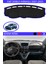 Fiat Doblo Airbagli 2007-2015 Için Uygun Torpido Koruma Halısı Siyah Kenar Renk Mavi 1