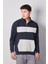 3 Iplik Renk Bloklu Yarım Fermuarlı Kanguru Cep Sweatshirt 2