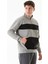 3 Iplik Renk Bloklu Yarım Fermuarlı Kanguru Cep Sweatshirt 1