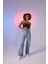 Kadın Mavi Yüksek Bel Wide Leg Carino Jean 4