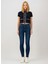 Yüksek Bel Dar Paça Skinny Fit Koyu Indigo Kadın Denim Pantolon DT10890 1