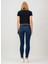 Yüksek Bel Dar Paça Skinny Fit Koyu Indigo Kadın Denim Pantolon DT10890 4