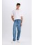 %100 Pamuk Baggy Fit Geniş Kalıp Normal Bel Geniş Paça Jean Pantolon B5783AX25SP 2