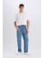 %100 Pamuk Baggy Fit Geniş Kalıp Normal Bel Geniş Paça Jean Pantolon B5783AX25SP 3