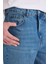 %100 Pamuk Baggy Fit Geniş Kalıp Normal Bel Geniş Paça Jean Pantolon B5783AX25SP 5