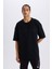 Defactofit Nba Brooklyn Nets Oversize Geniş Kalıp Bisiklet Yaka Sporcu Kısa Kollu Waffle TIŞÖRT D8504AX25SP 4