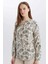 Regular Fit Apaş Yaka Desenli Uzun Kollu Bluz N1809AZ25SP 1