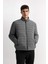 Slim Fit Dar Kesim Dik Yaka Fermuarlı Mont D7497AX25SP 4